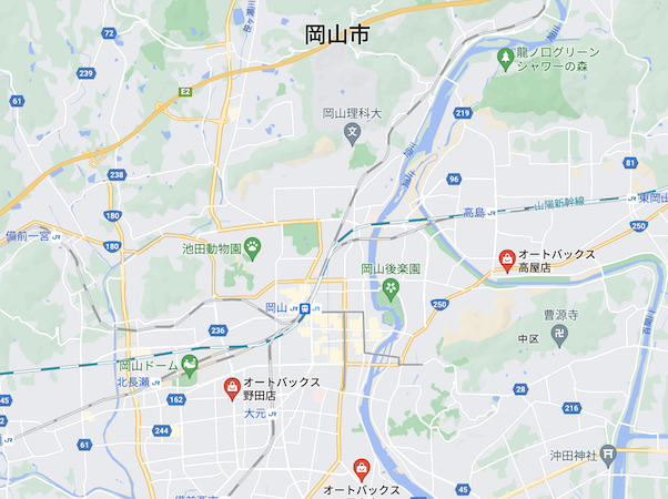 オートバックス 岡山市　地図