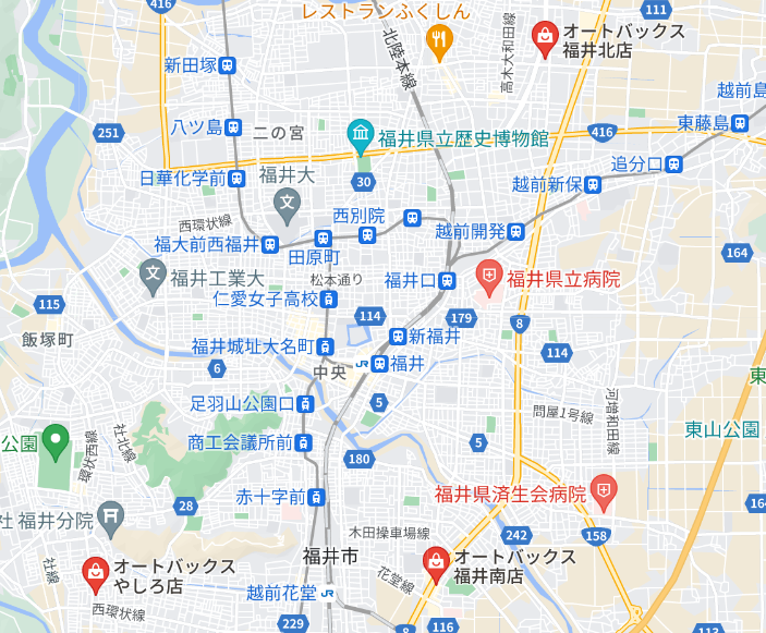 オートバックス　福井県　地図