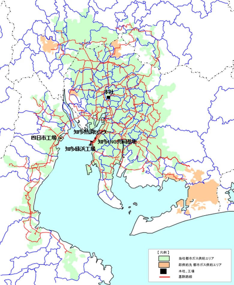 東邦ガス利用可能エリア