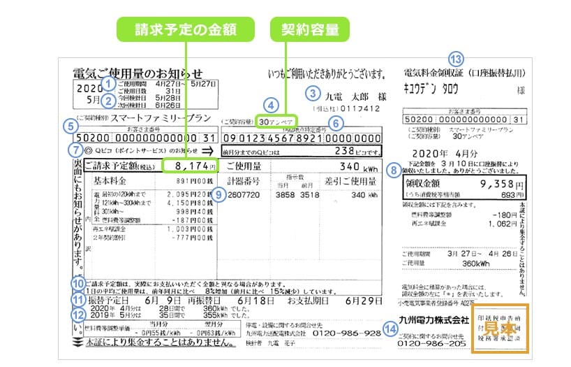 九州電力　お客様番号