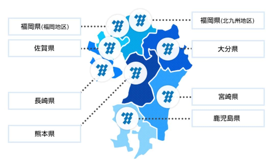 九州電力　対応エリア