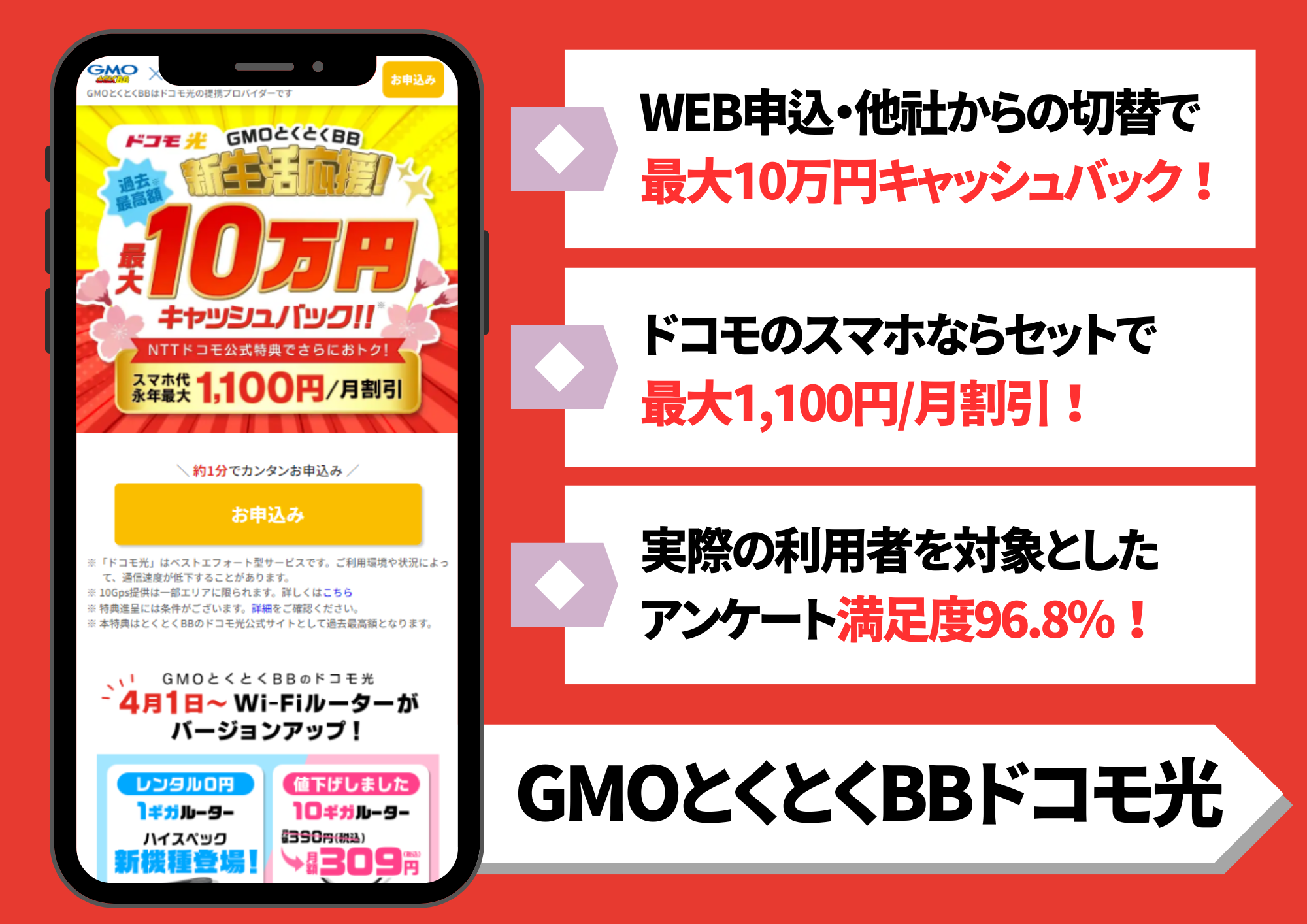 ドコモ光 GMOとくとくBB